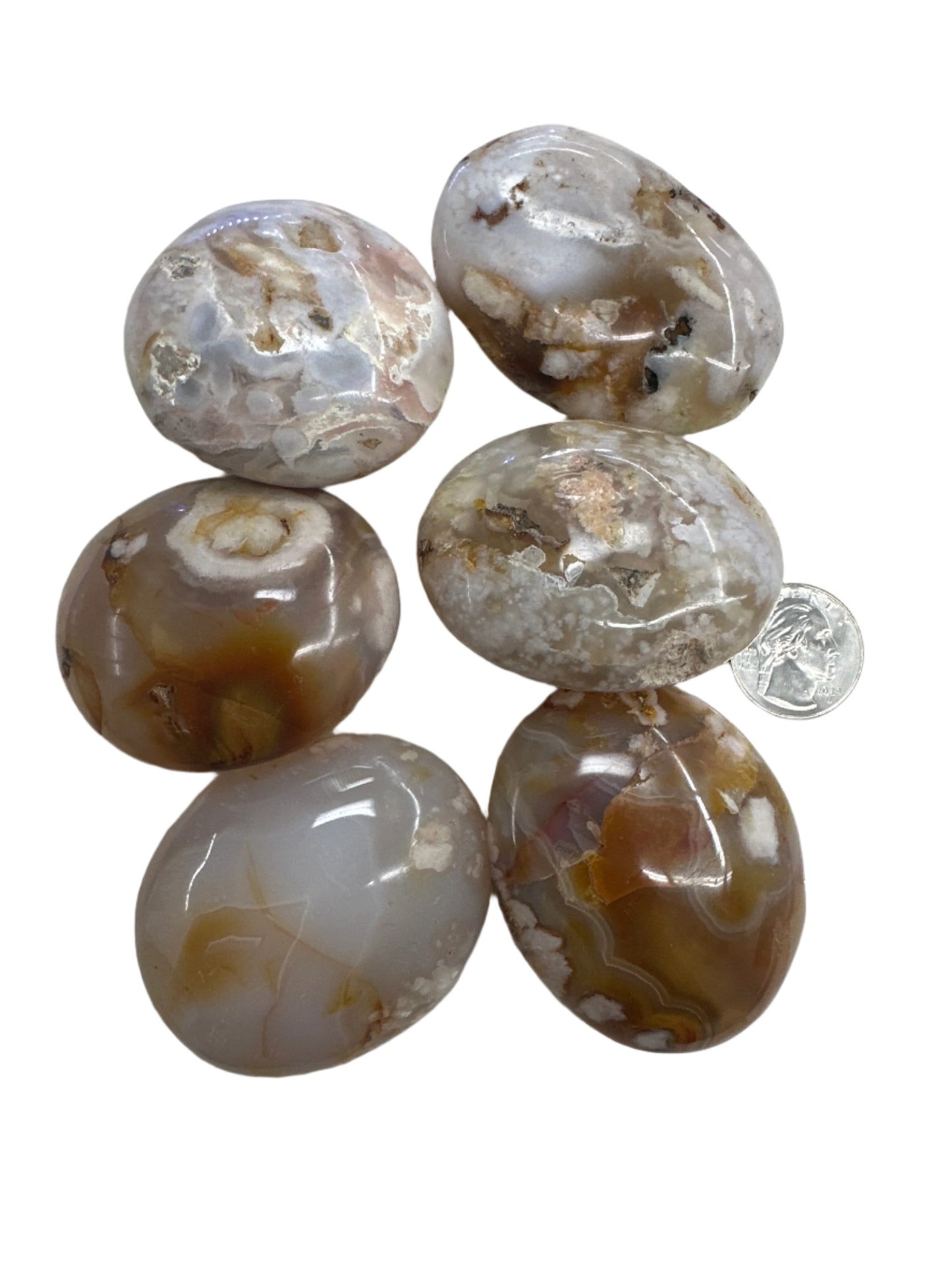 Flower Agate Palm Stone