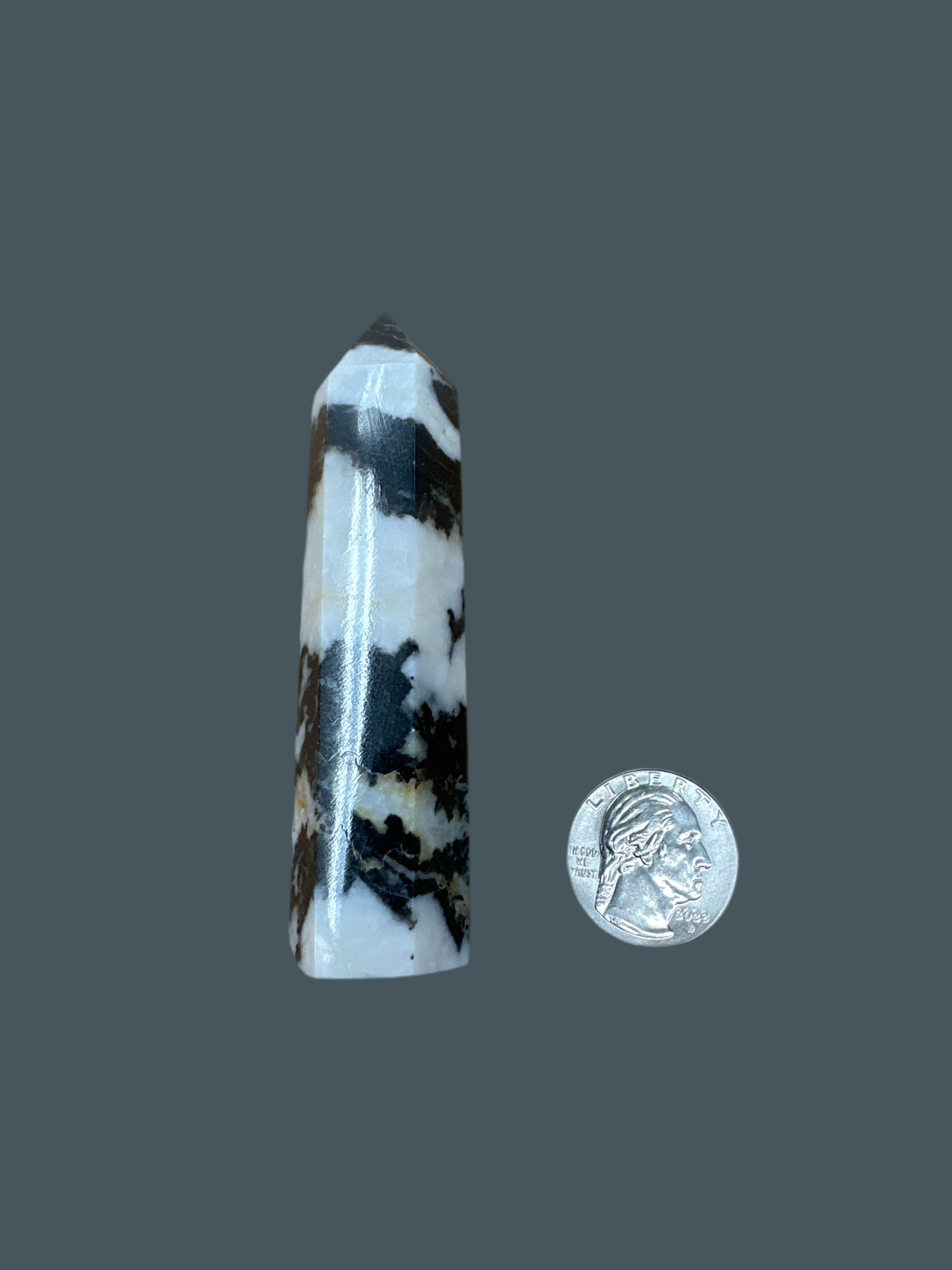 Zebra Stone Tower 4" H