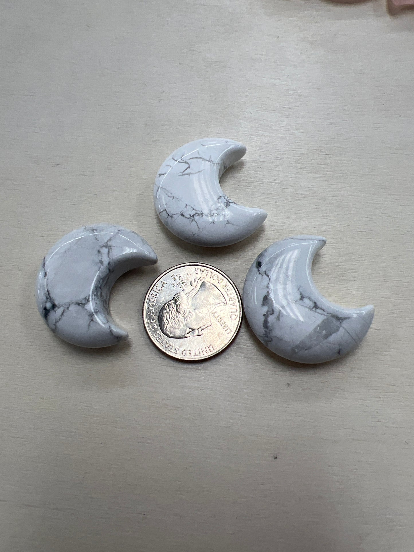 Gemstone Crescent Moon Carvings