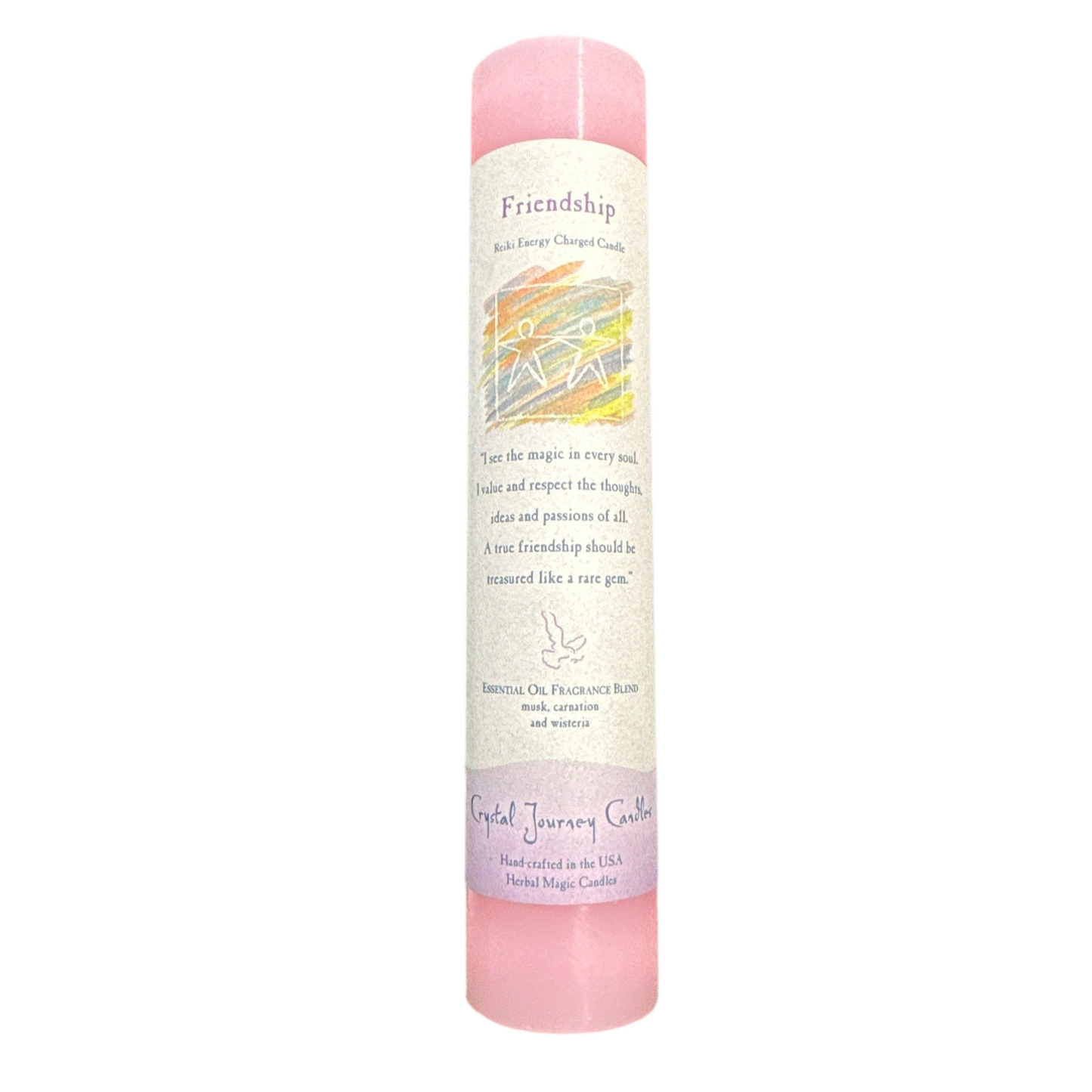 Reiki Herbal Pillar Candle: Friendship