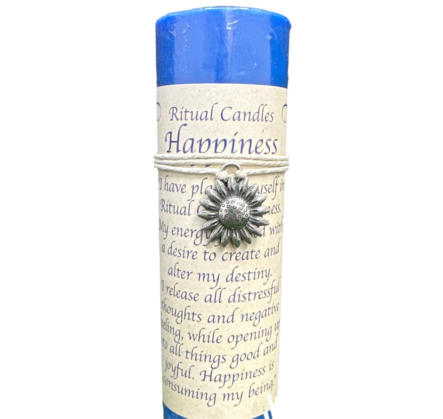 Ritual Candle Happiness Scented Candle / Pewter Pendant