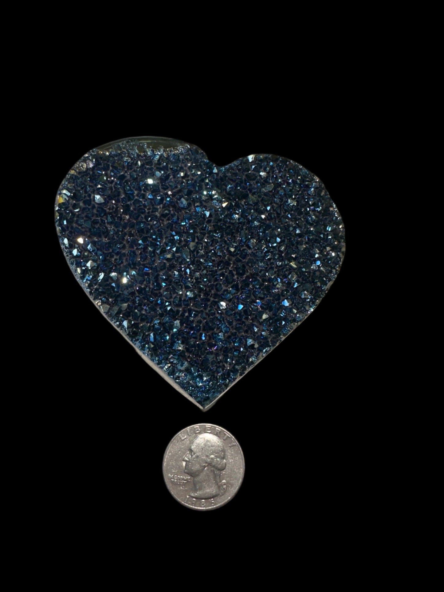 Blue titanium aura heart