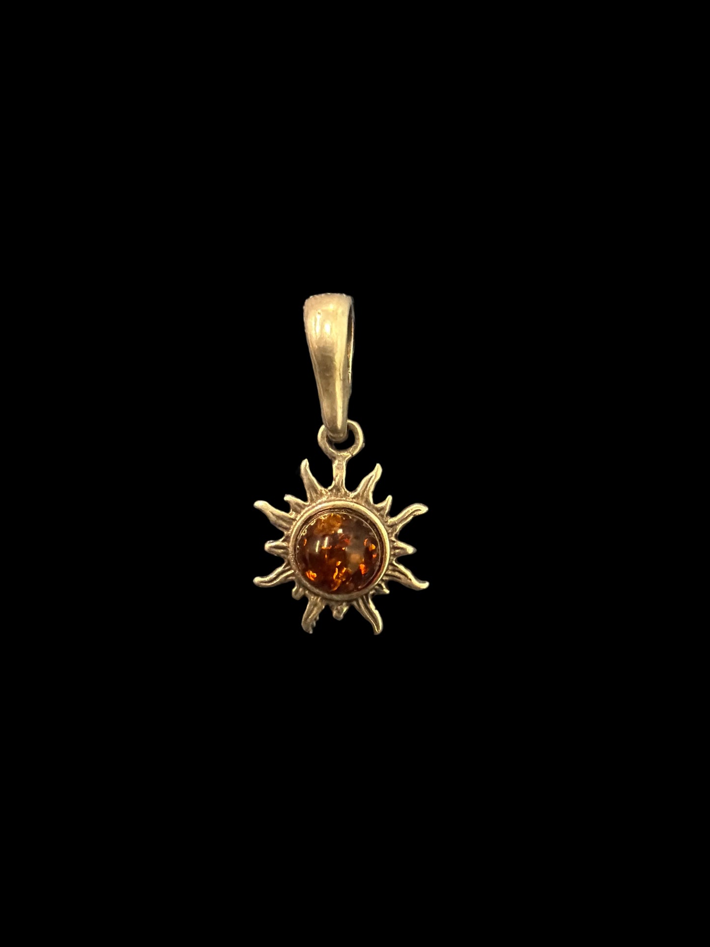 Silver Symbol Amber Necklace