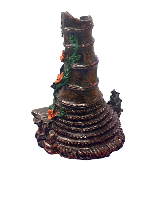 Waterfall with cascading flowers backflow incense burner