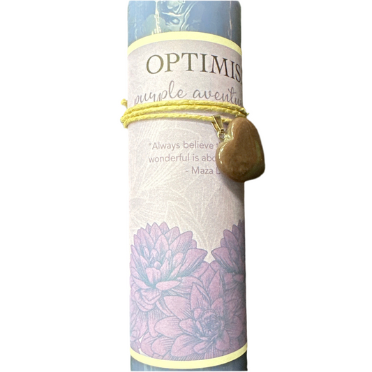 Optimism Crystal Heart Candle Purple Aventurine