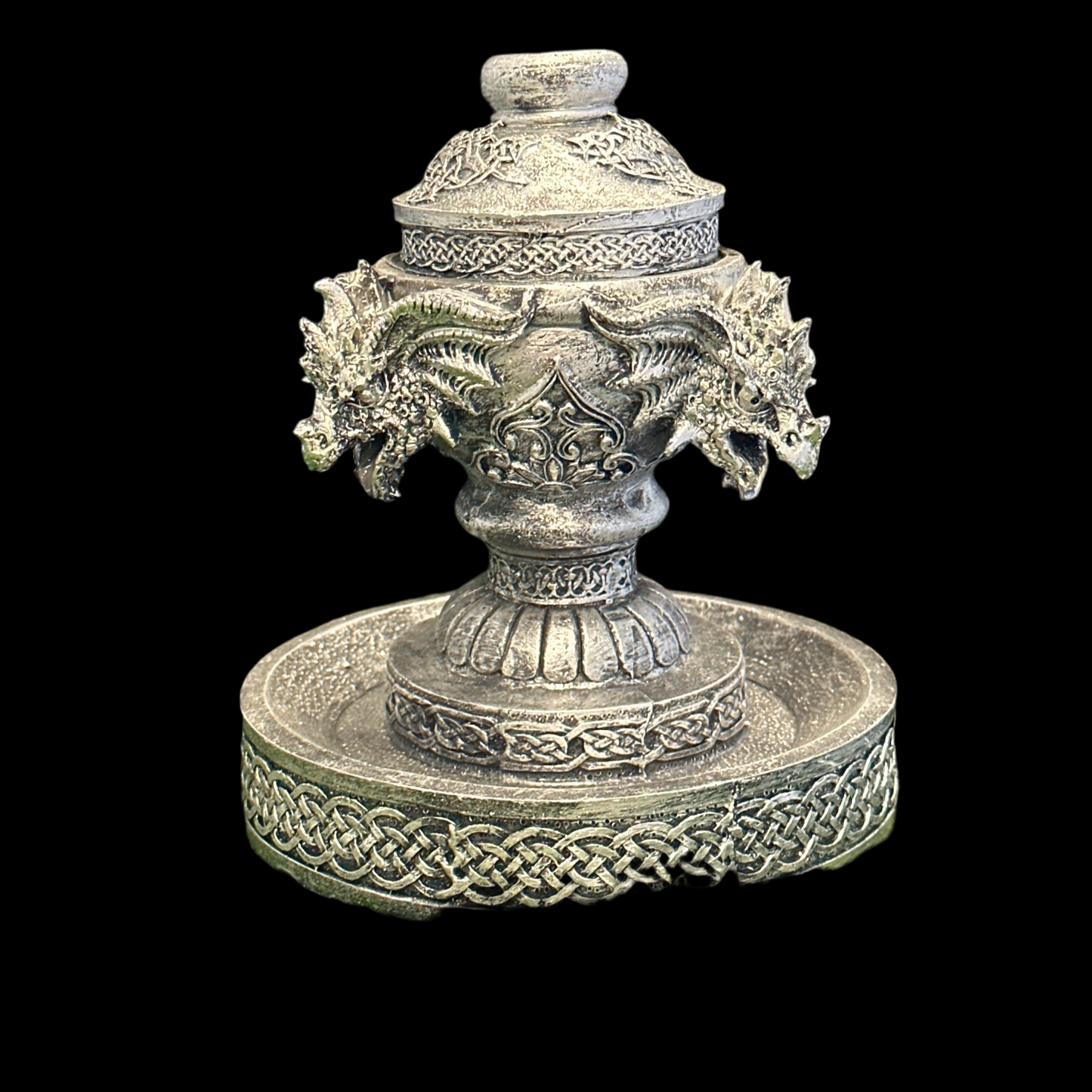 Celtic dragon fountain backflow incense burner