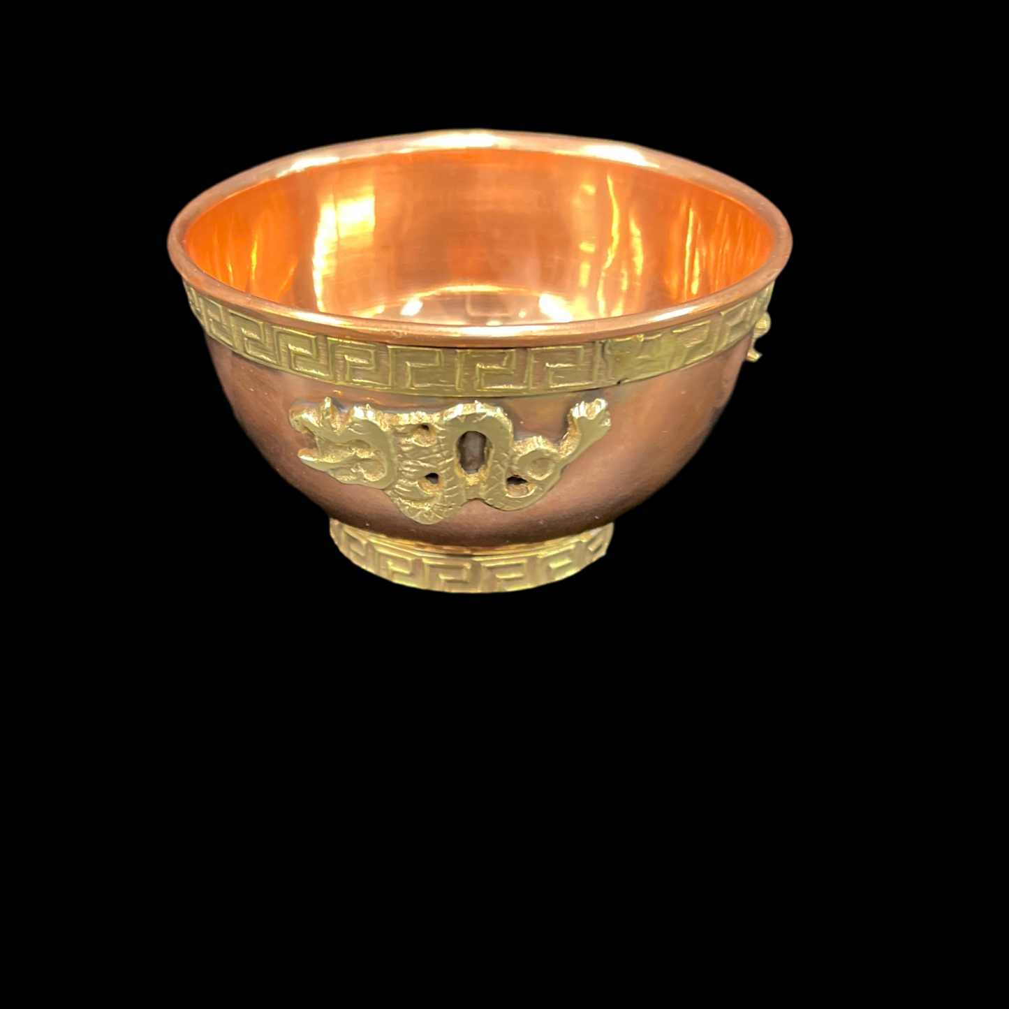 Dragon copper offering bowl