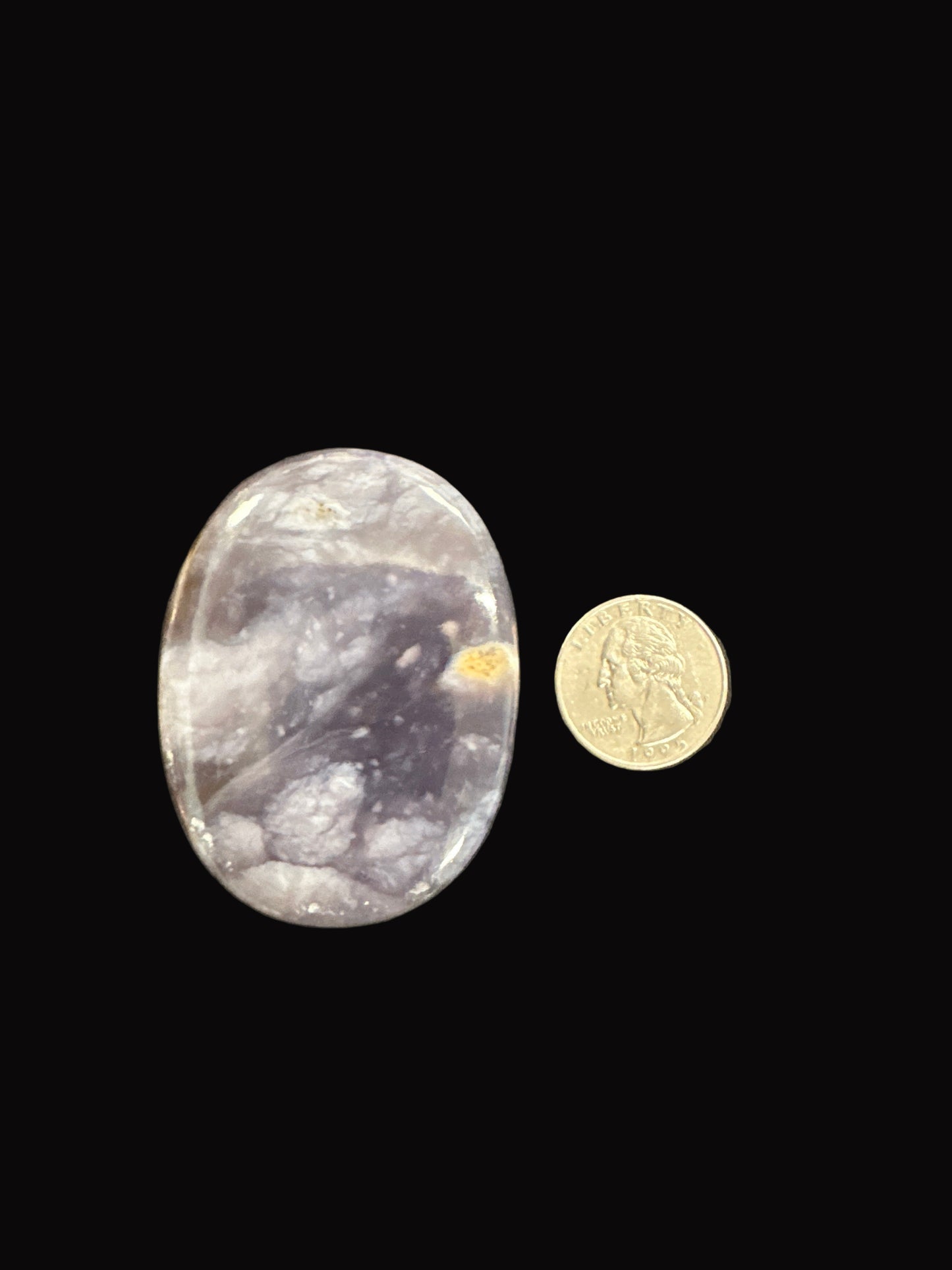Purple Chalcedony Palm Stone