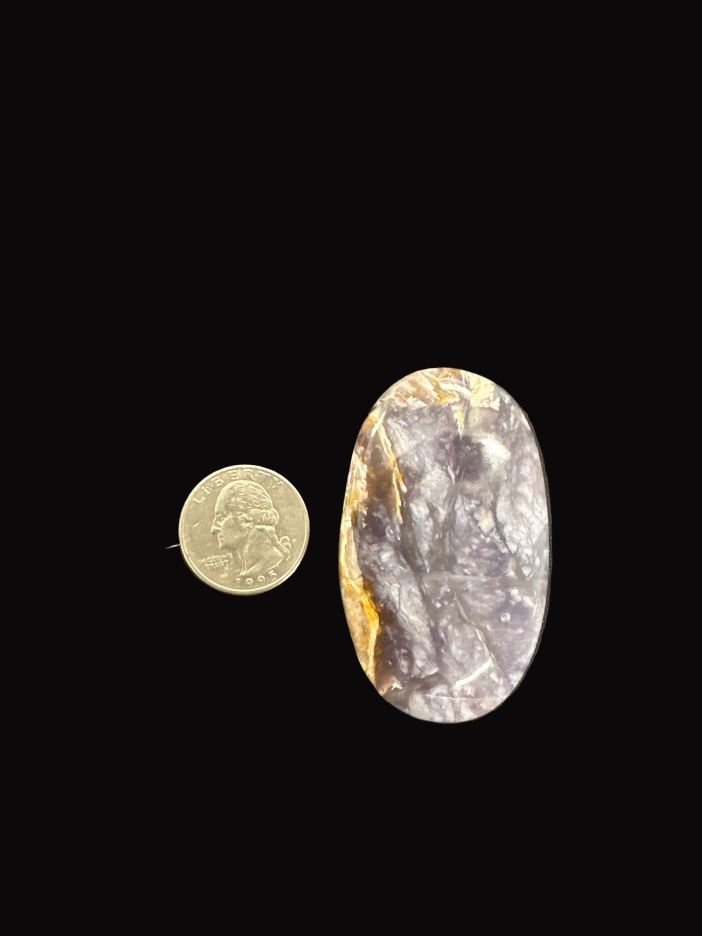 Purple Chalcedony Palm Stone