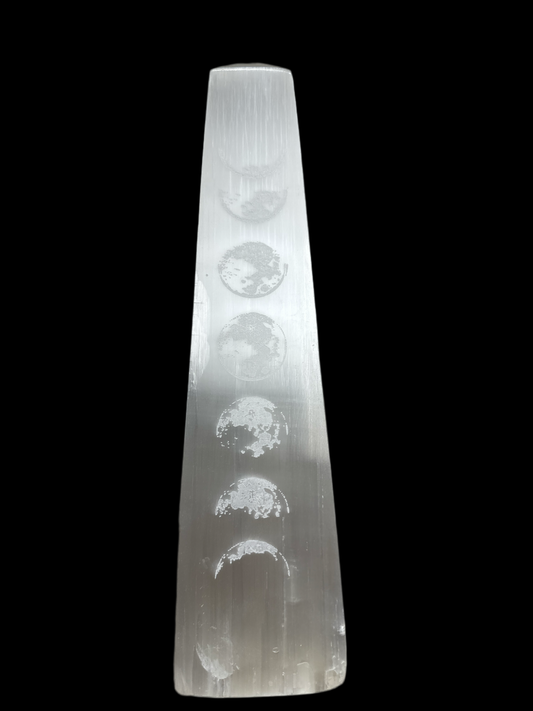 Moon Phase Selenite Lamp