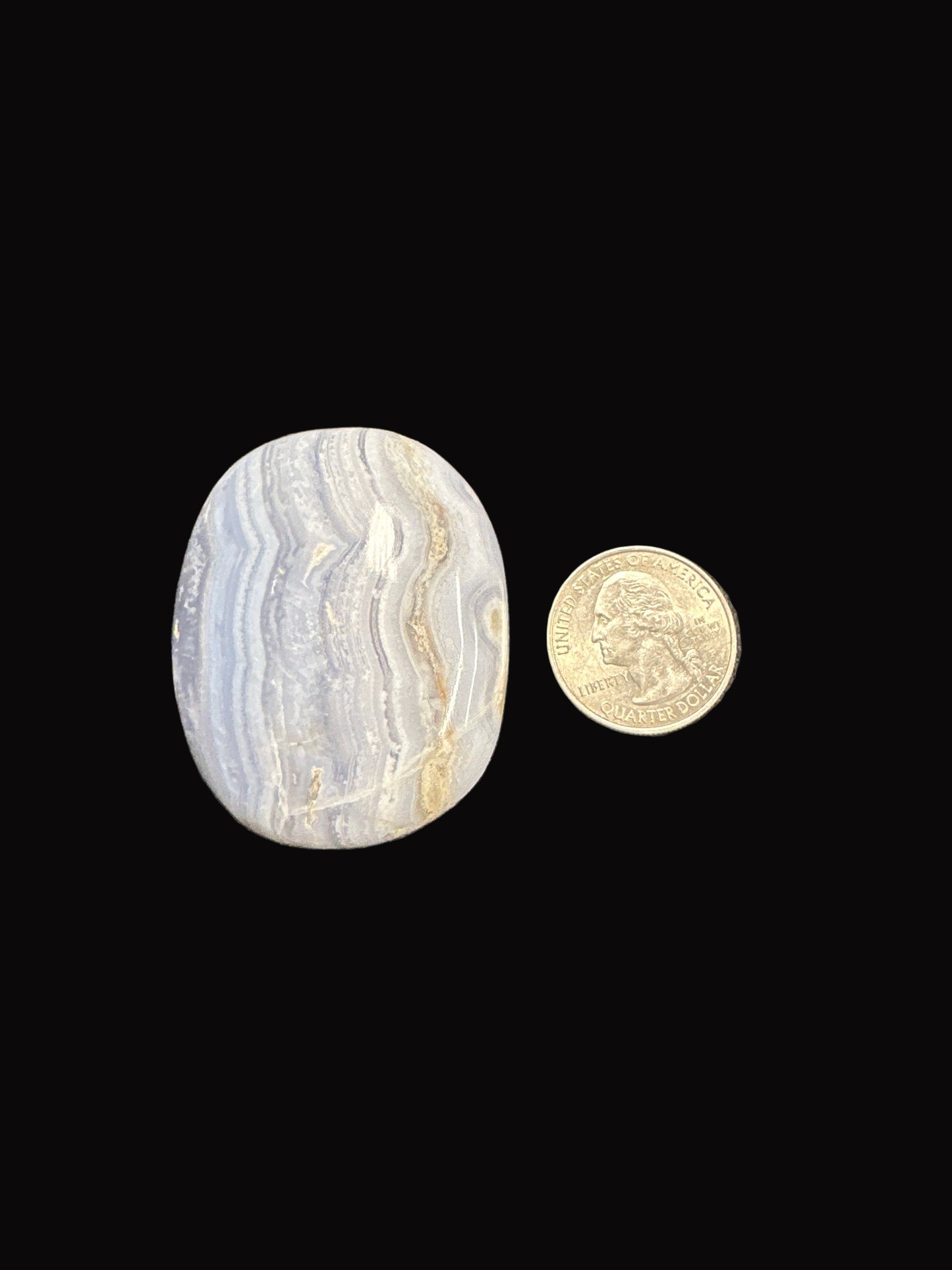 Blue Lace Agate Palm Stone