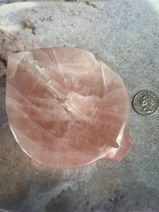 Rose Quartz Leaf Dish