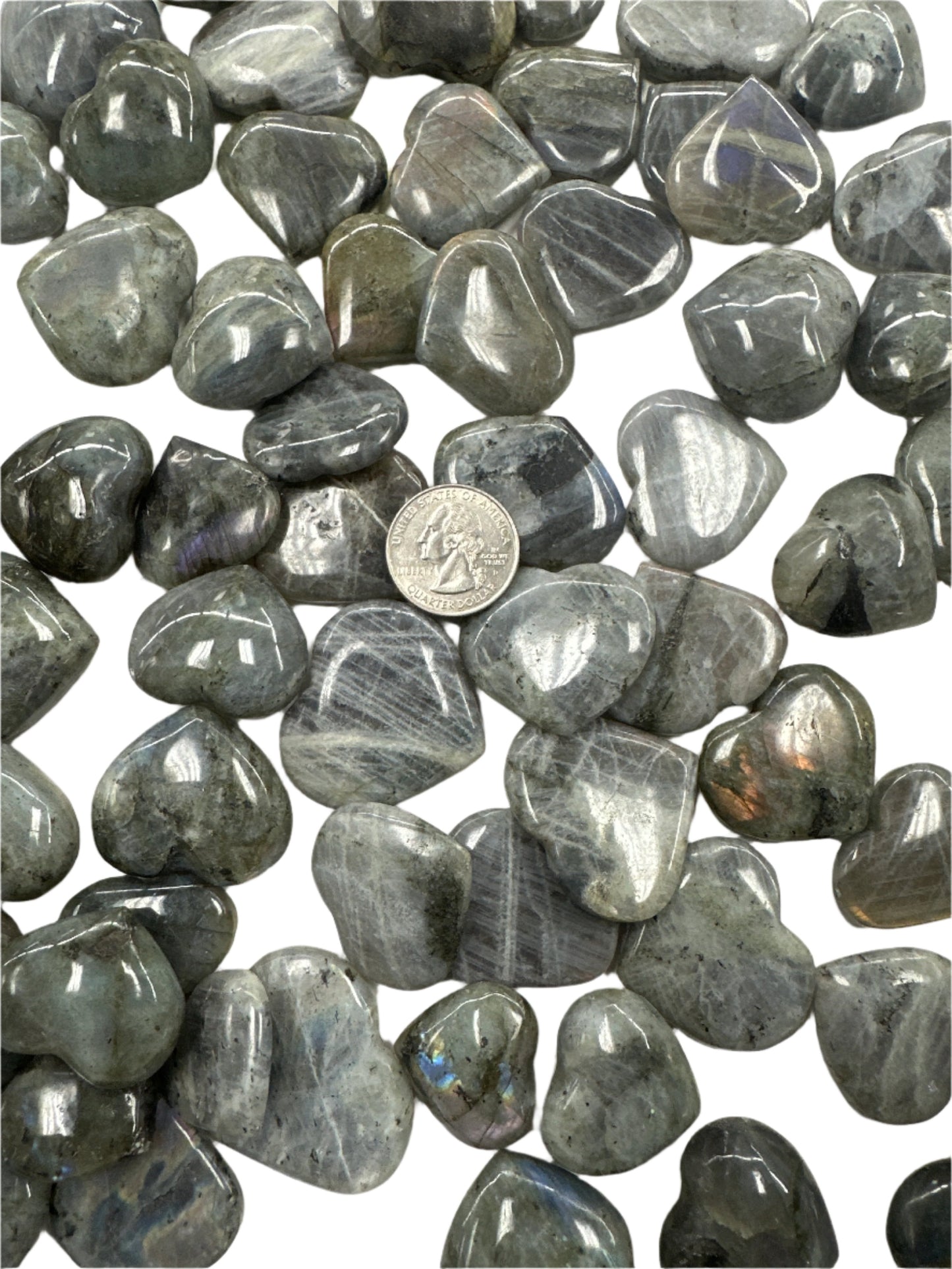 Labradorite Hearts small
