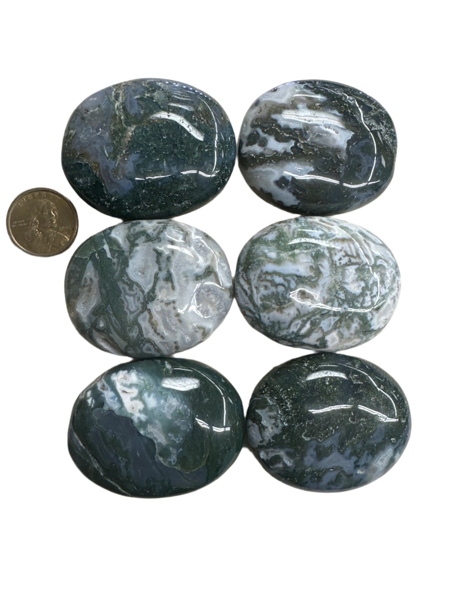 Moss Agate Palm Stone