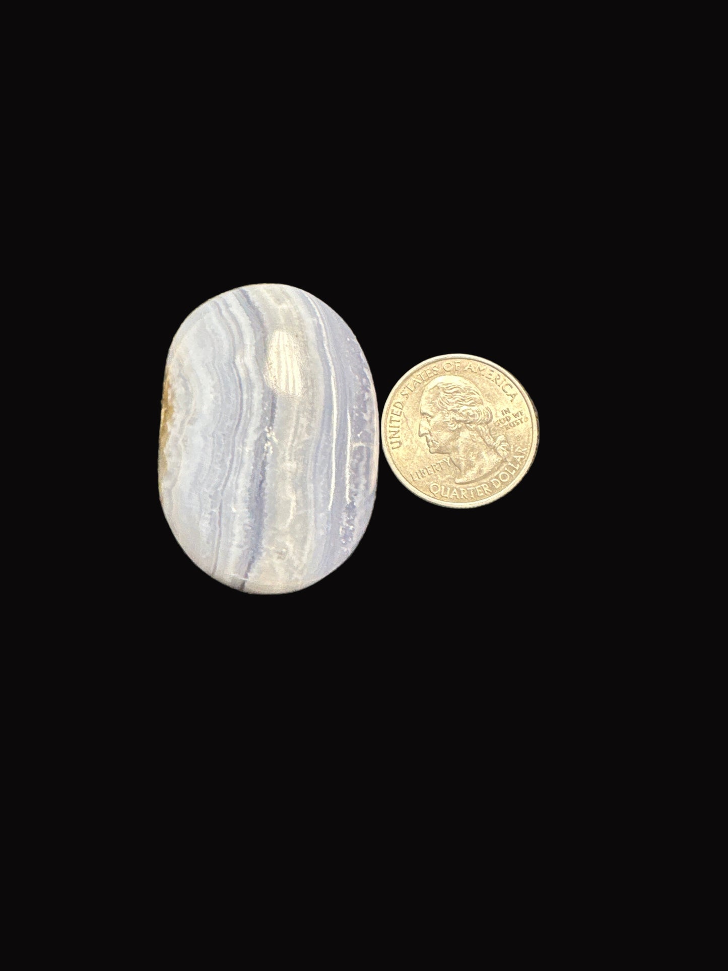 Blue Lace Agate Palm Stone
