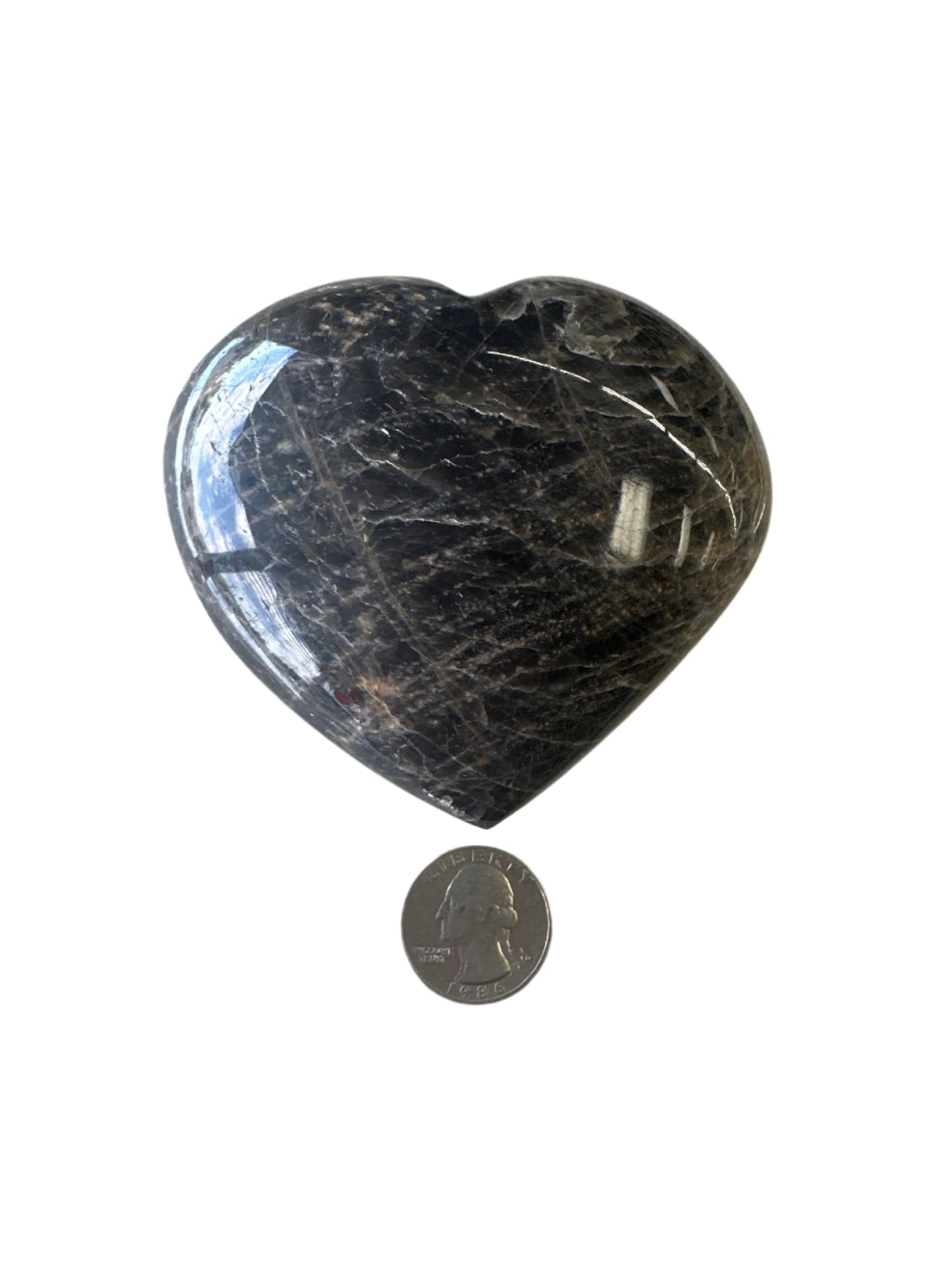 Black Moonstone Heart