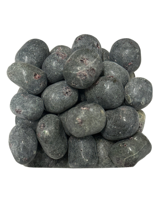 Blue kyanite garnet in matrix tumbled