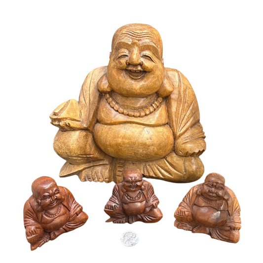 Wooden Happy Buddha