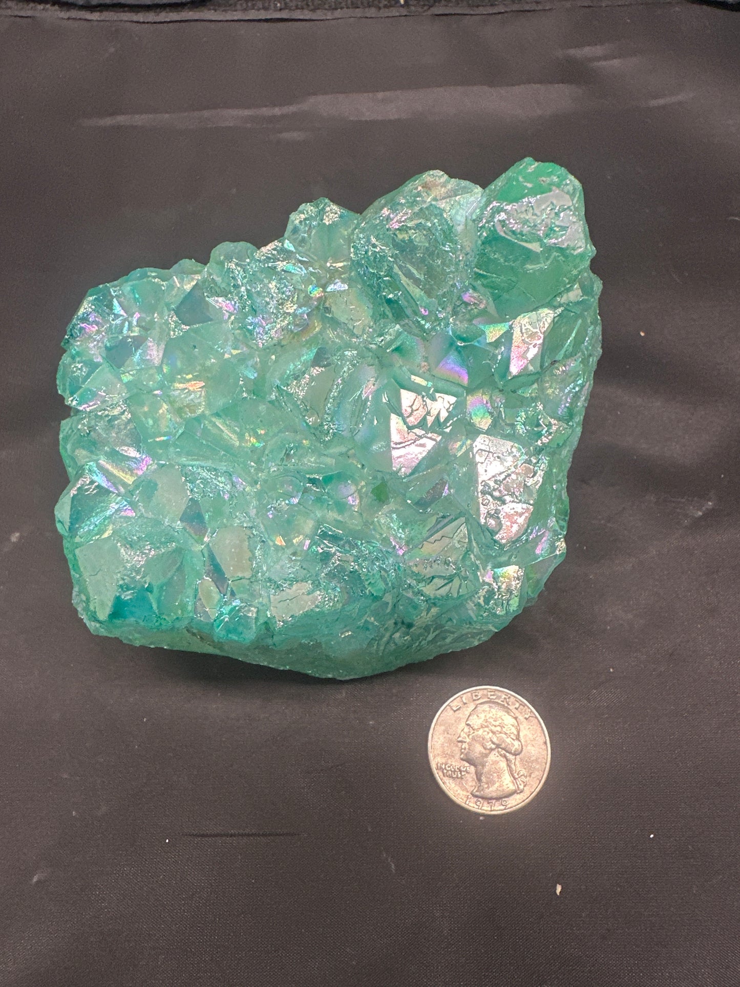 Aqua Apple Aura Quartz Cluster
