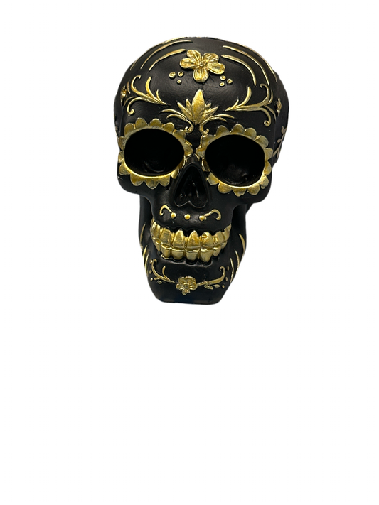 Black and gold sugar skull