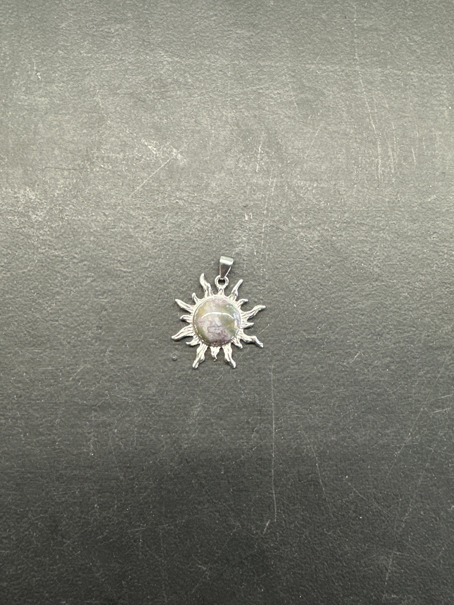 Silver Crystal Sun Necklace