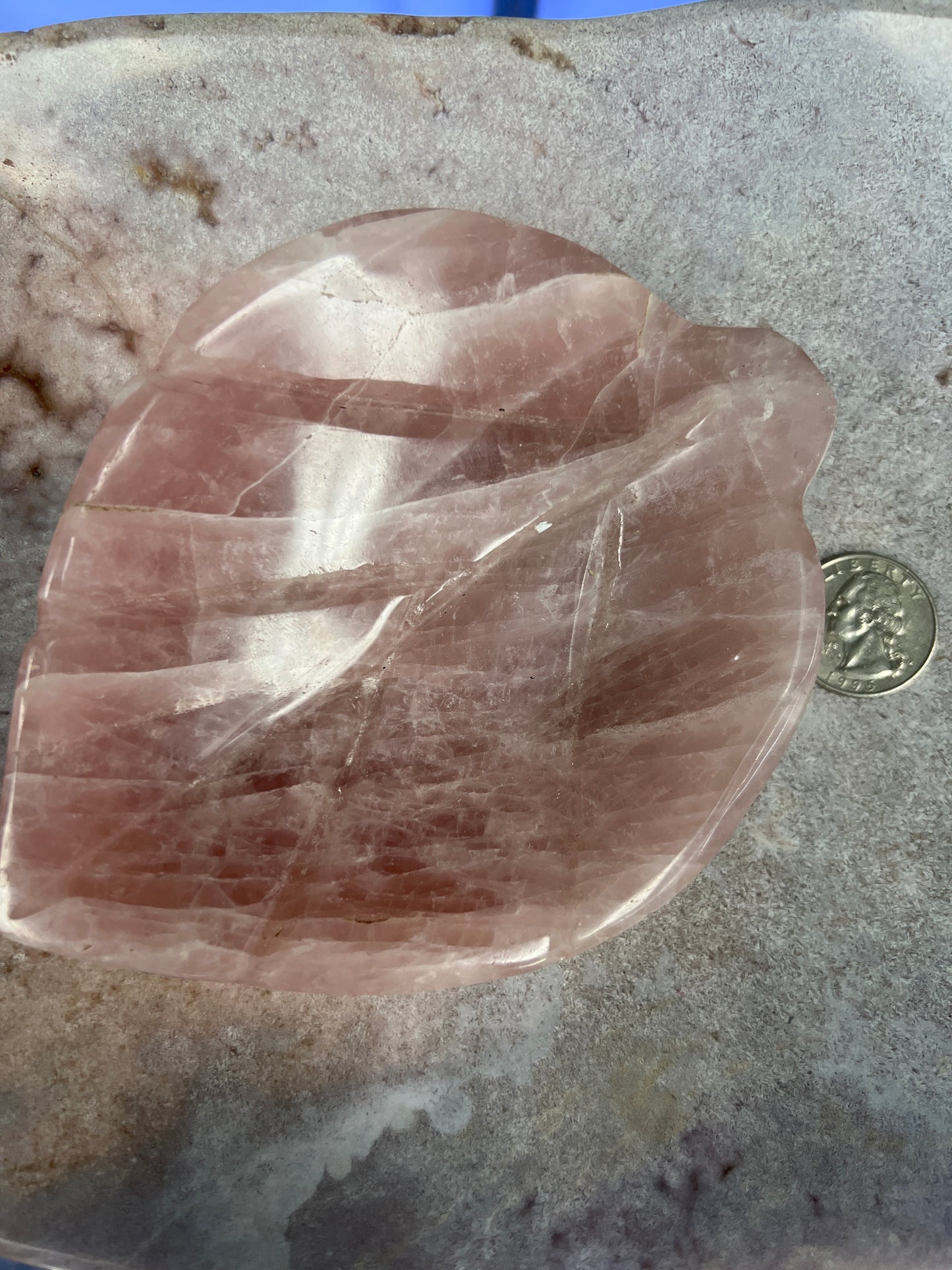 Rose Quartz Leaf Dish