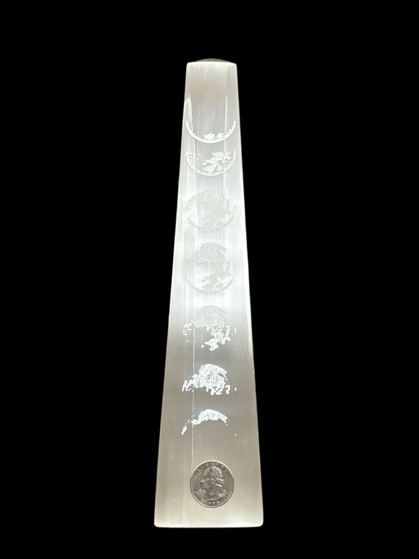 Selenite Moon Phase Obelisk