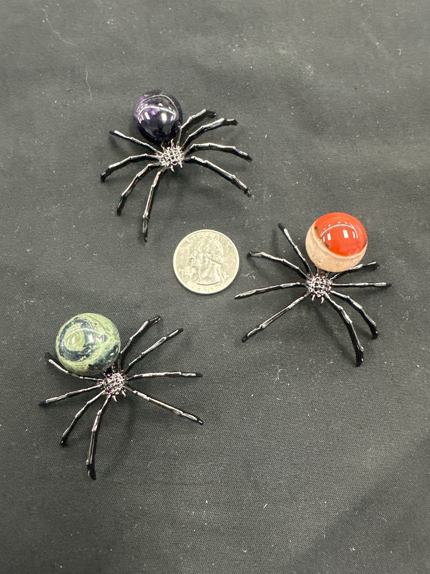 Metal Spiders W/ gemstone