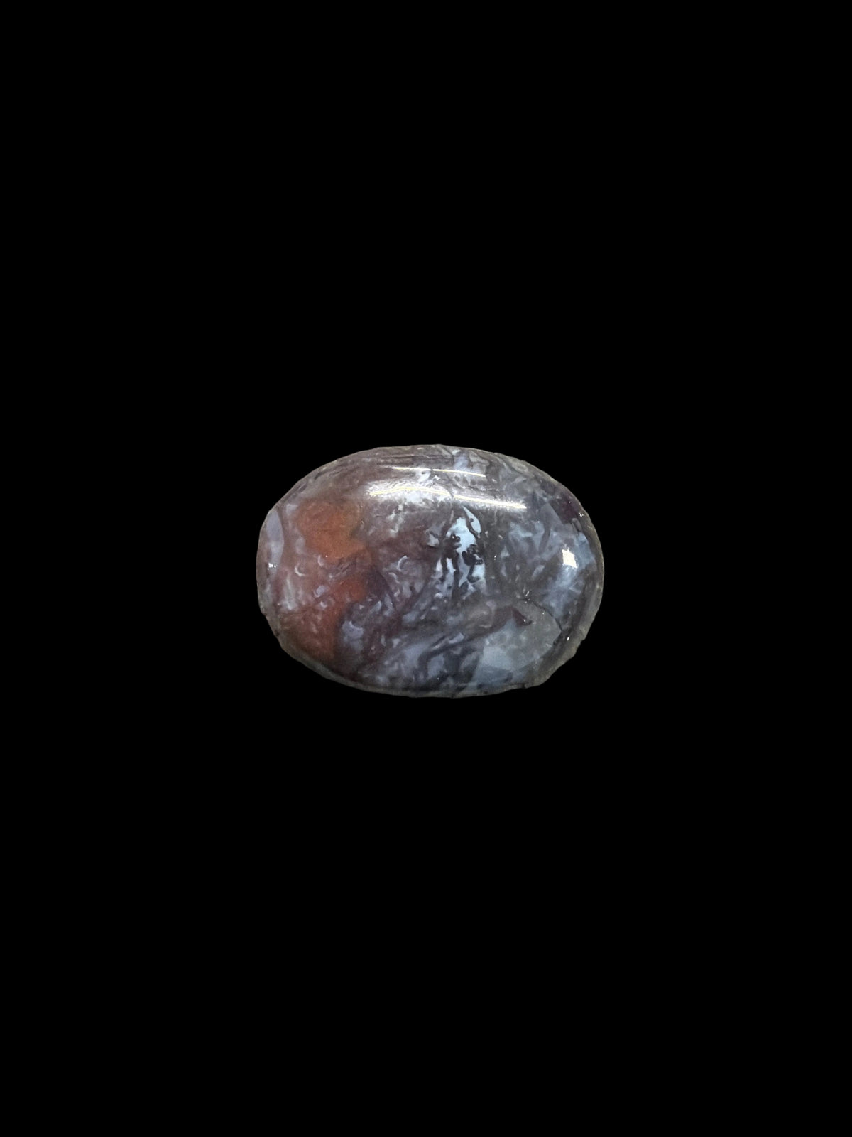 Red Moss Agate Palm Stone