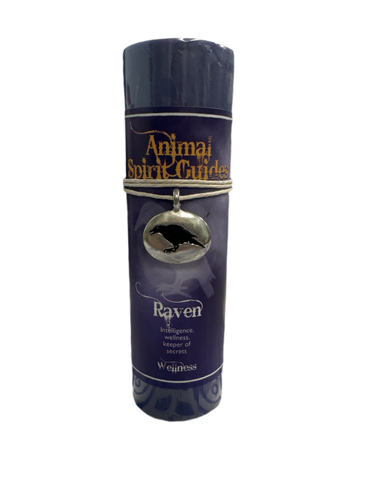 Animal Spirit Candle - Raven (Silver Charm)