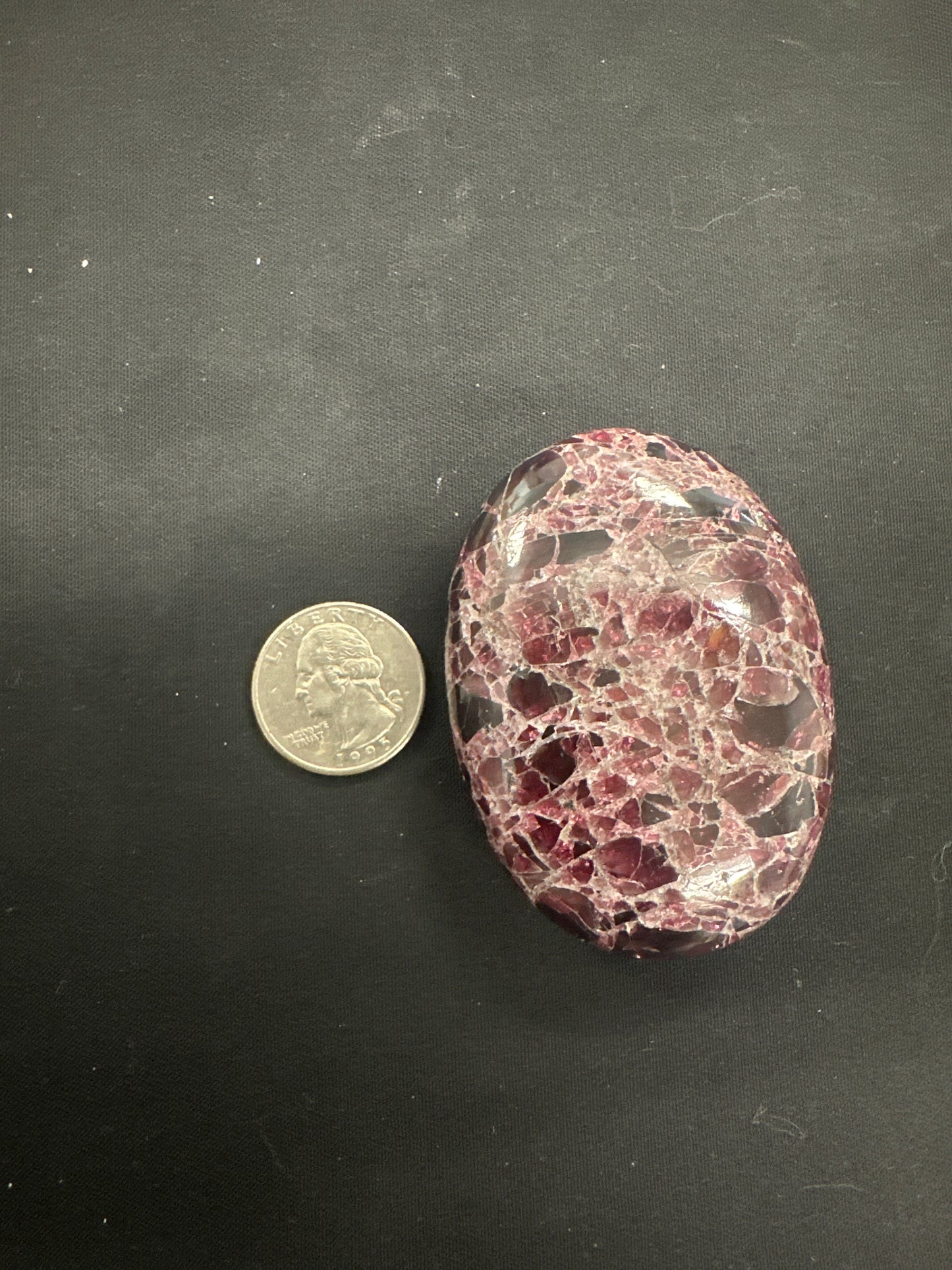 Garnet palm stones