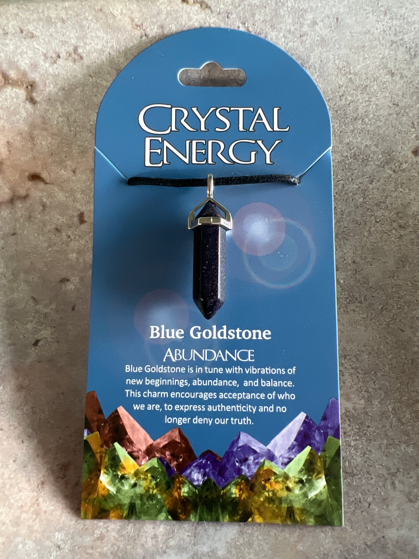 Crystal Energy Pendant: Blue Goldstone