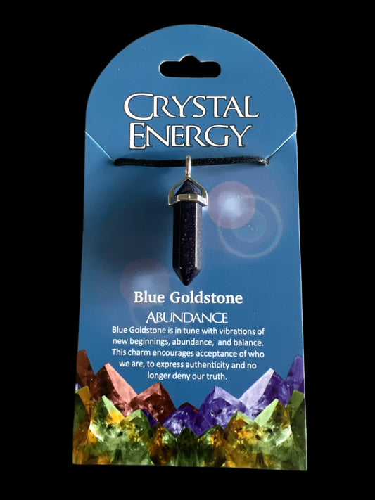 Crystal Energy Pendant: Blue Goldstone