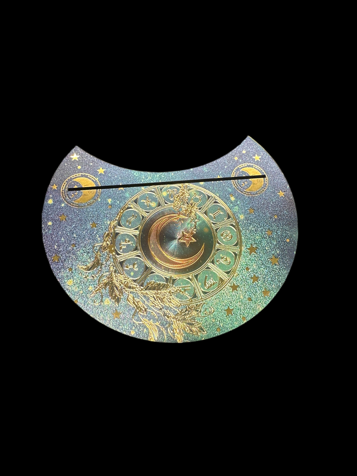 Wooden Crescent Tarot Card Holder