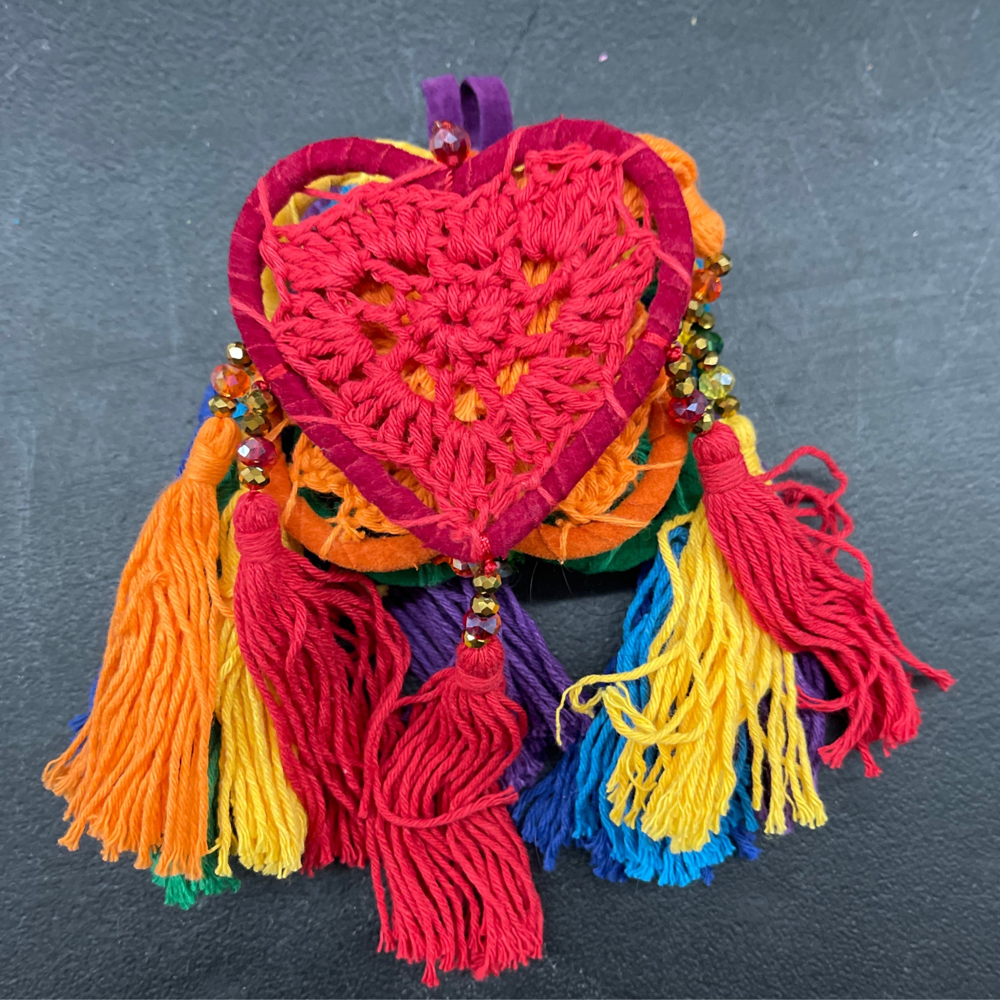 7 Chakra Heart Crochet Dreamcatcher
