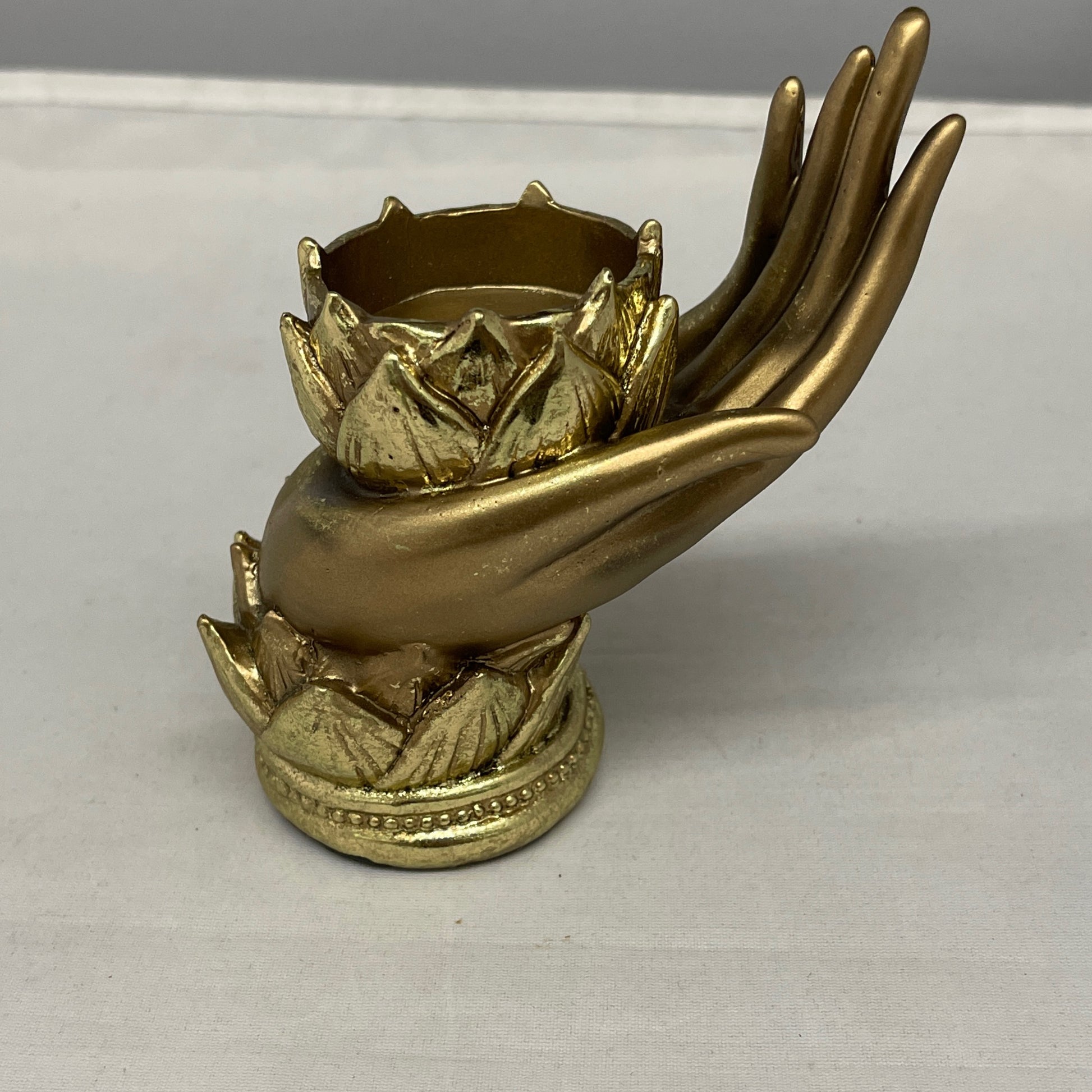 Gold Mudra T-Light Holder