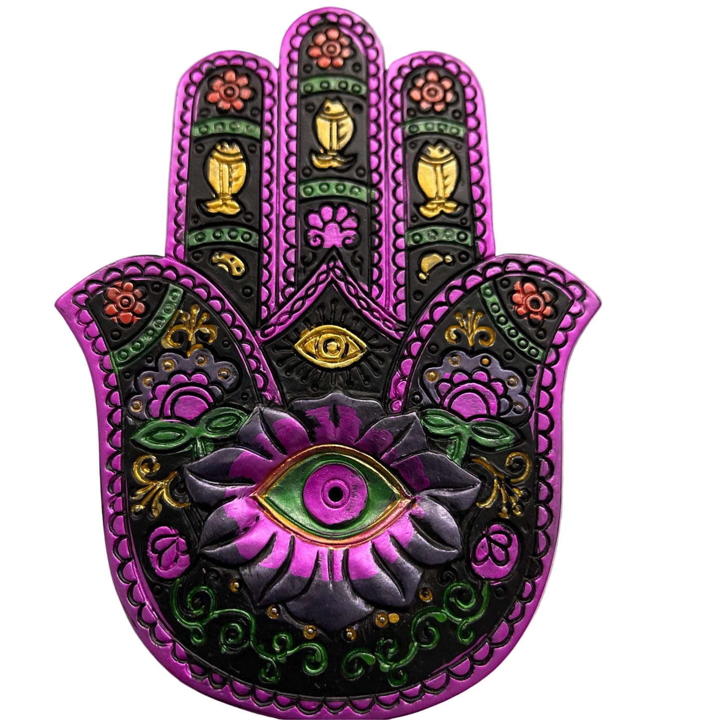 Hamsa Hand Black/Pink Incense Burner