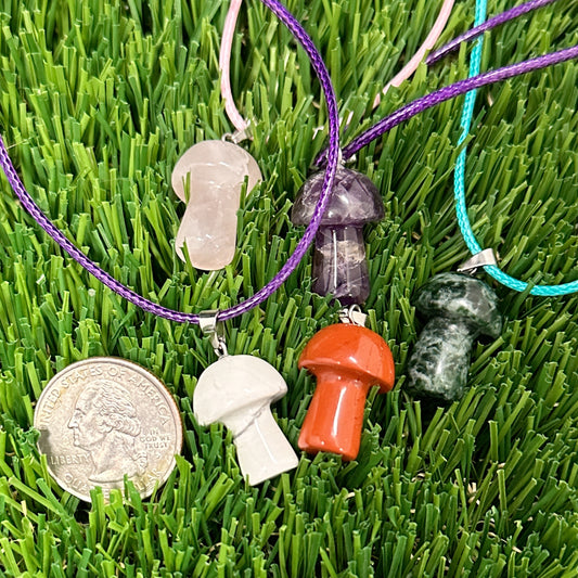 Gemstone Mushroom Necklace