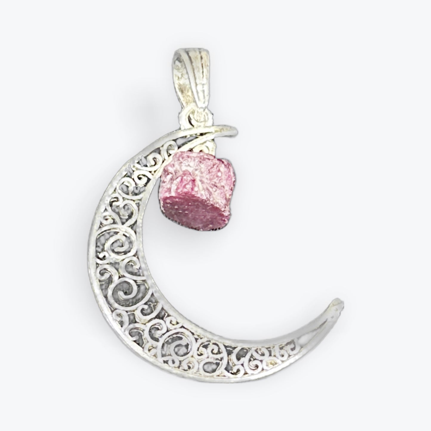 Ruby Crescent Moon Necklace