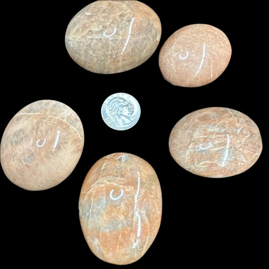 Peach Moonstone Palm Stone