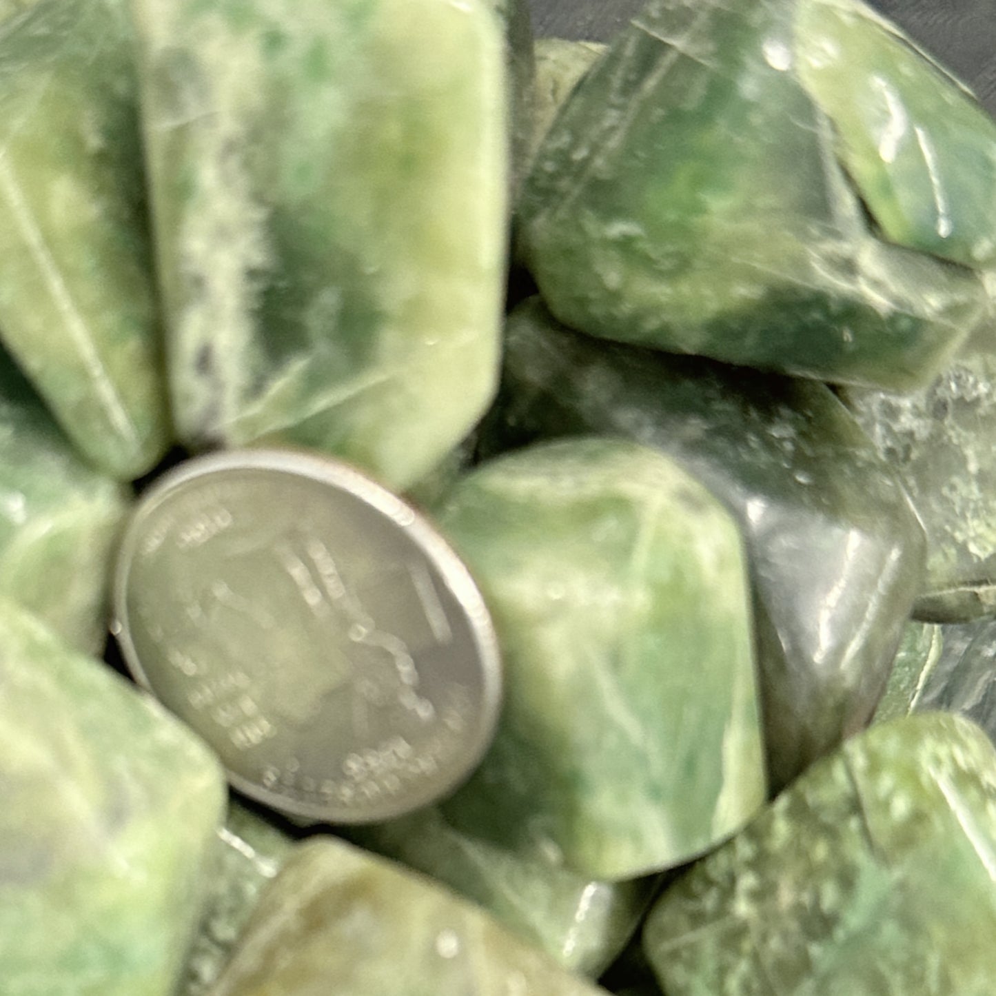 Green garnet tumbled