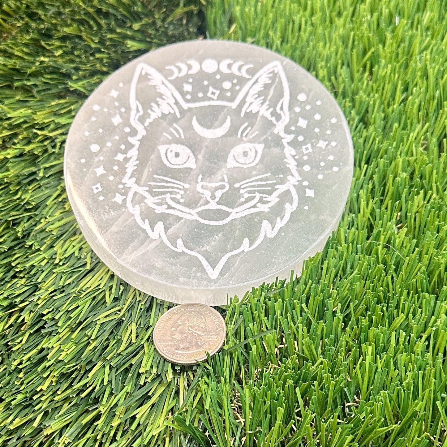 Selenite Cat Moon-phase