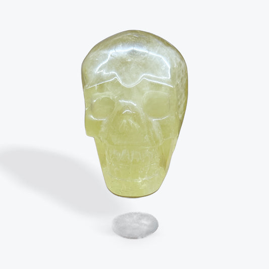 Lemon quartz skull