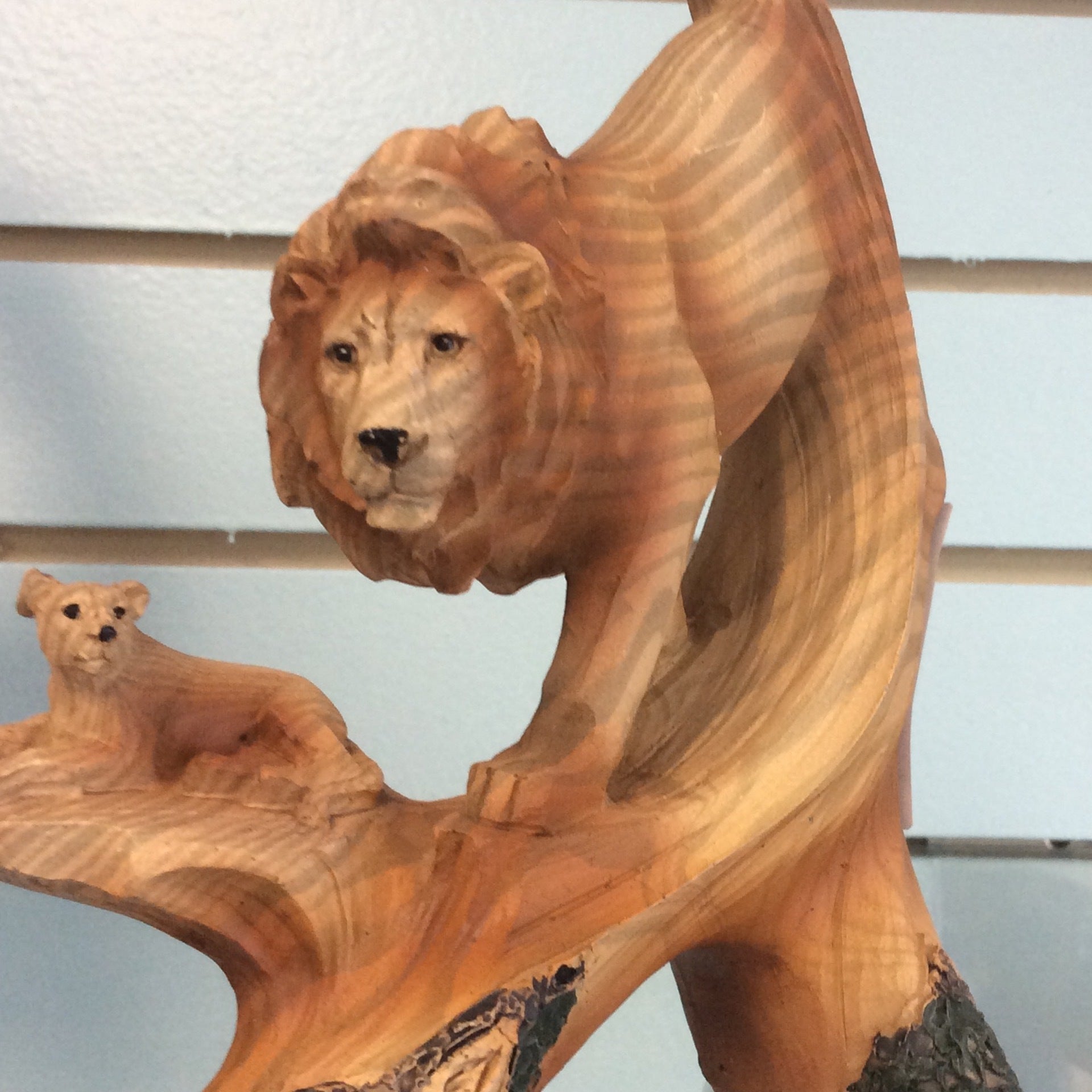 Lion, Tiger, Elephant/Bear Wood Statue