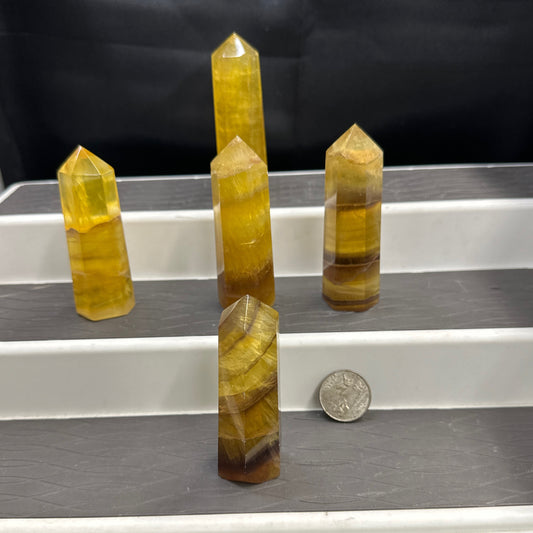 Yellow Fluorite Tower 3.5” H