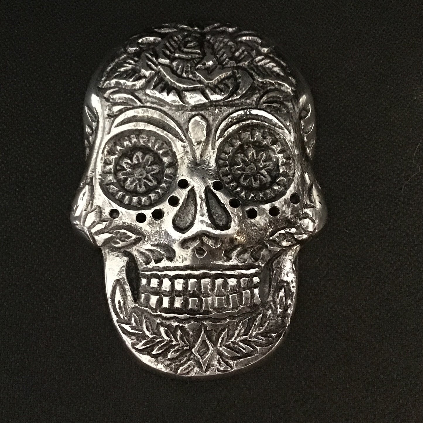 Silver Sugar Skull Incense Burner