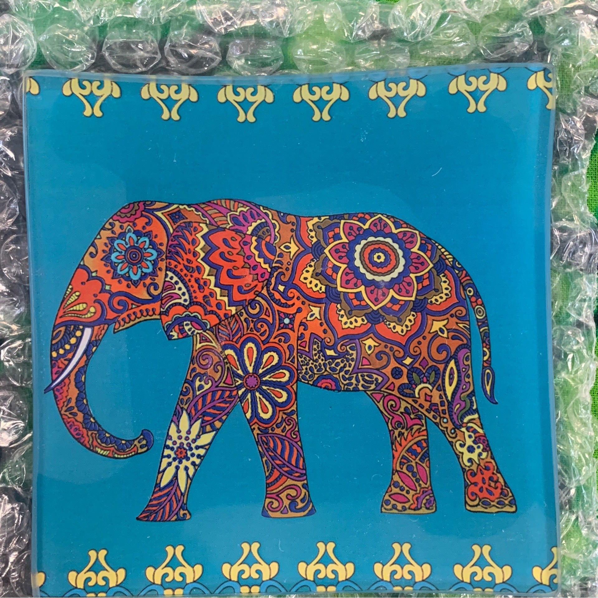 Glass Elephant tray