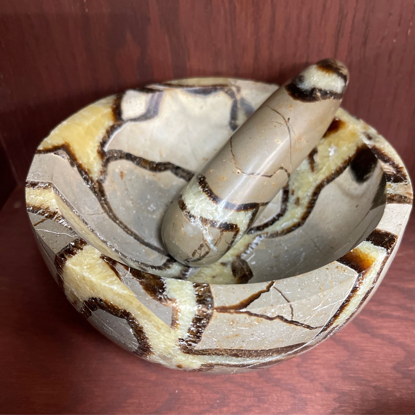 septarian mortar and pestle