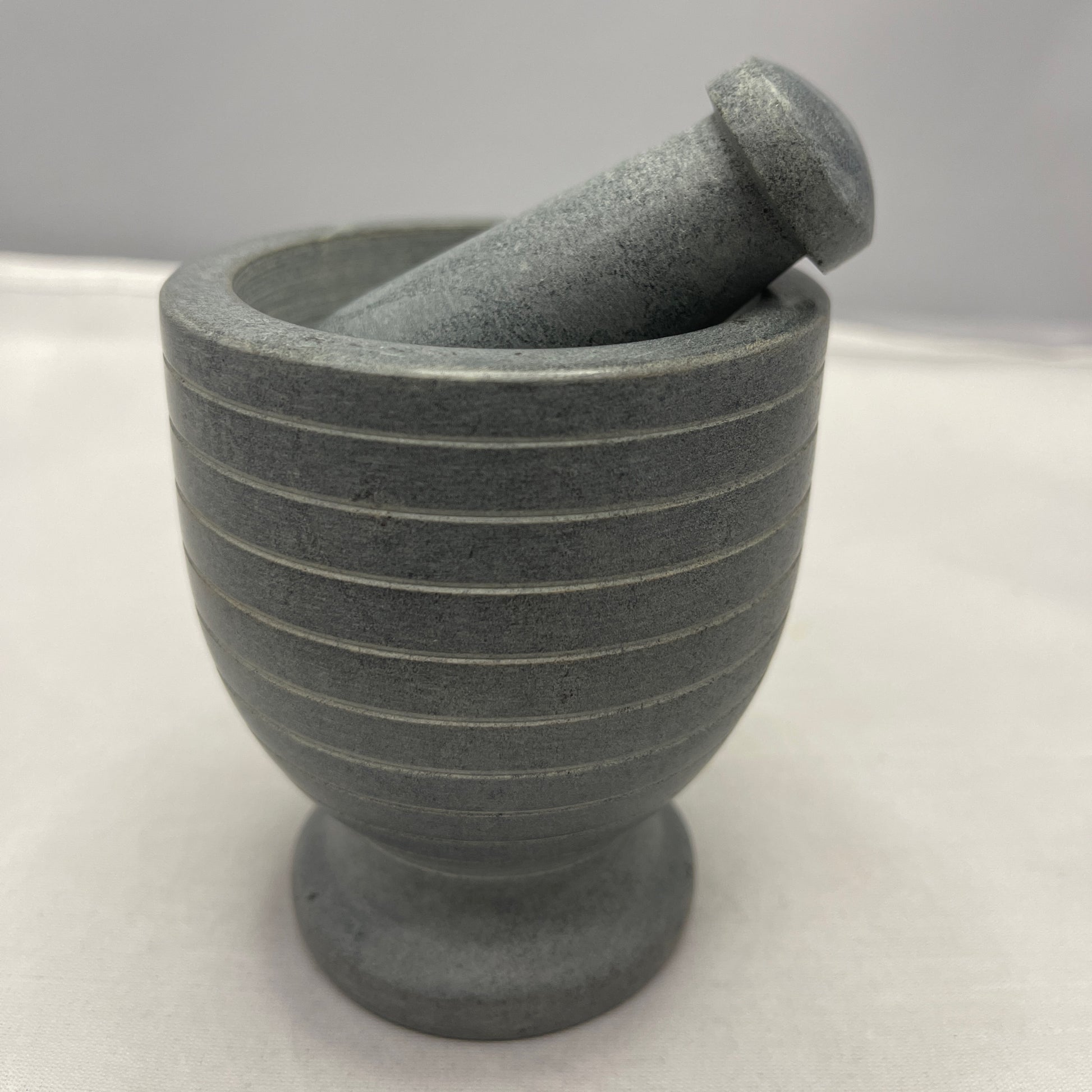 Gray Soap Stone Mortar and Pestle