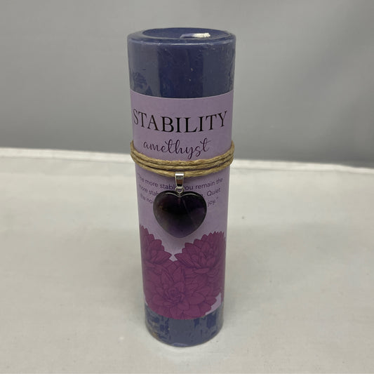 Stability Crystal Heart Candle Amethyst